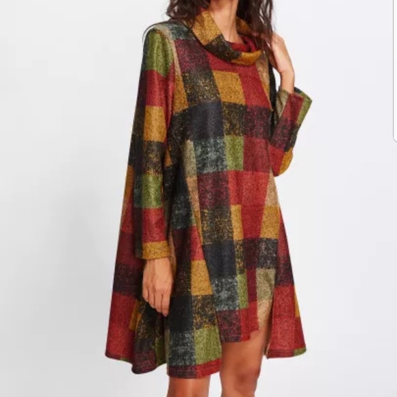 *XL LEFT! See Chart* Thick/Heavy Fall Plaid Dress - Picture 2 of 5
